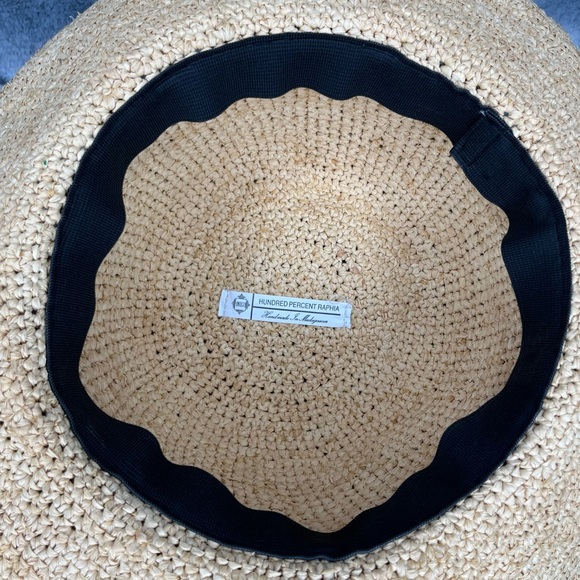 Onigo Genuine Raffia Raphia Handmade in Madagascar Sun Hat with bow - Picture 4 of 7